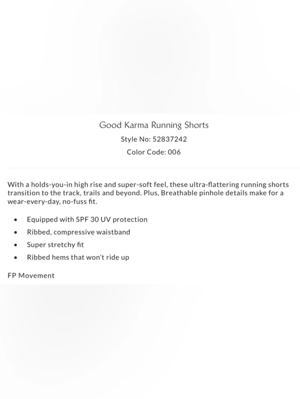 NEW Free People Movement XS/S Good Karma Running Shorts in Washed Iced Gray New